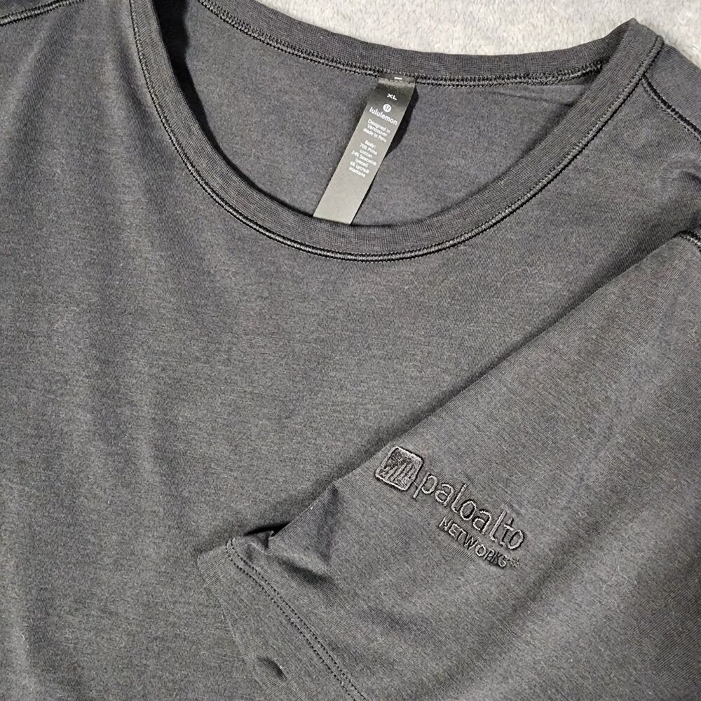 Lululemon Men's XL T Shirt Pima Cotton Seacell Stretch Palo Alto Networks